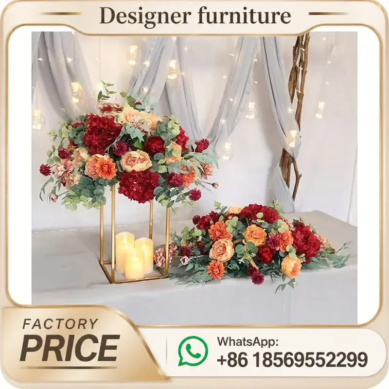 Artificial Flower Table Runner Garland Wedding Centerpiece Decoration Ball Arrangement For Party Home Decor