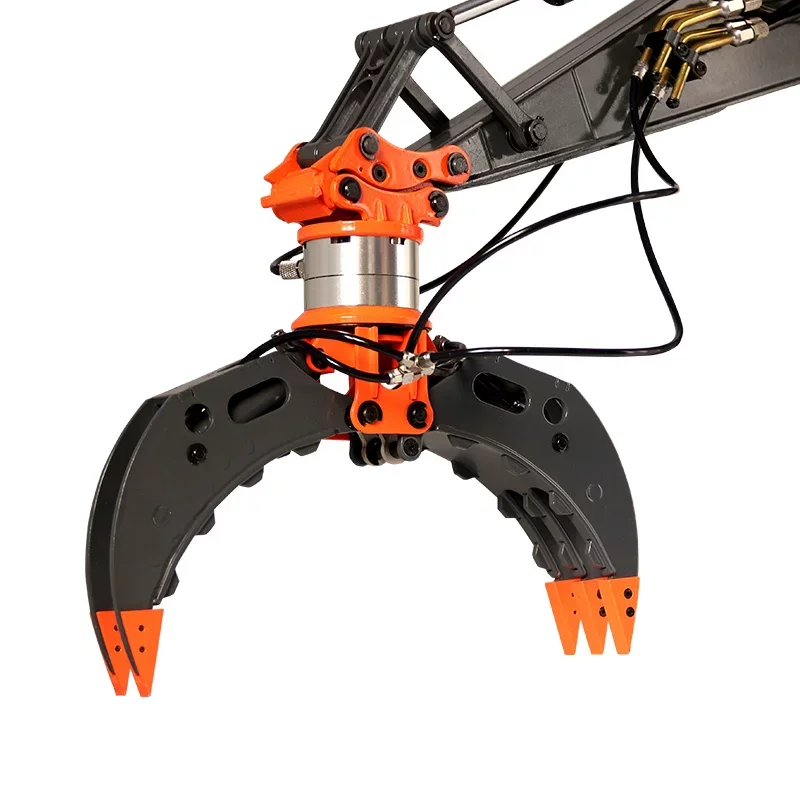 

JDModel JDM‑106S 1/14 RC Excavator Hydraulic Claw V2 Metal Rotating Grab Attachment for JDM‑106 Series Remote Control Digger