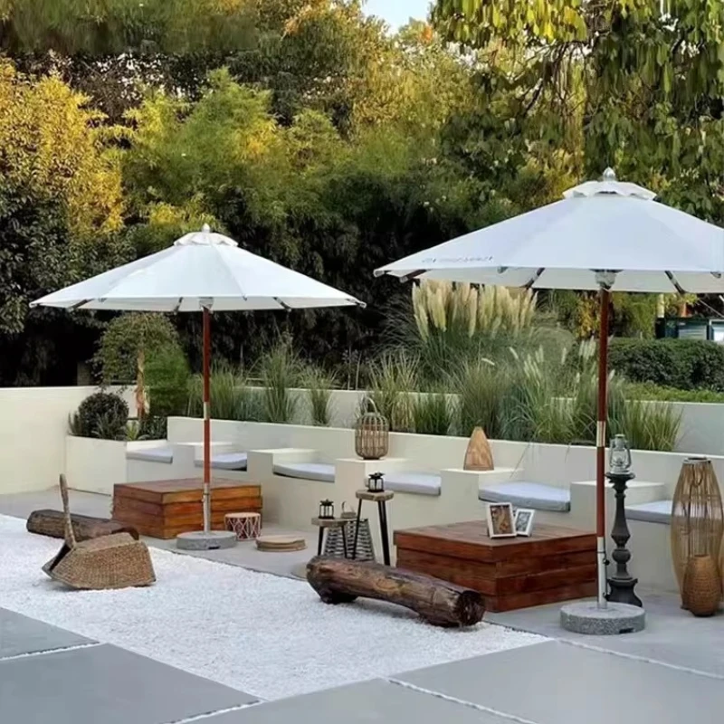 

Balcony umbrella Garden umbrella Central column umbrella Outdoor sun umbrella Solid wood waterproof homestay Outdoor terrace