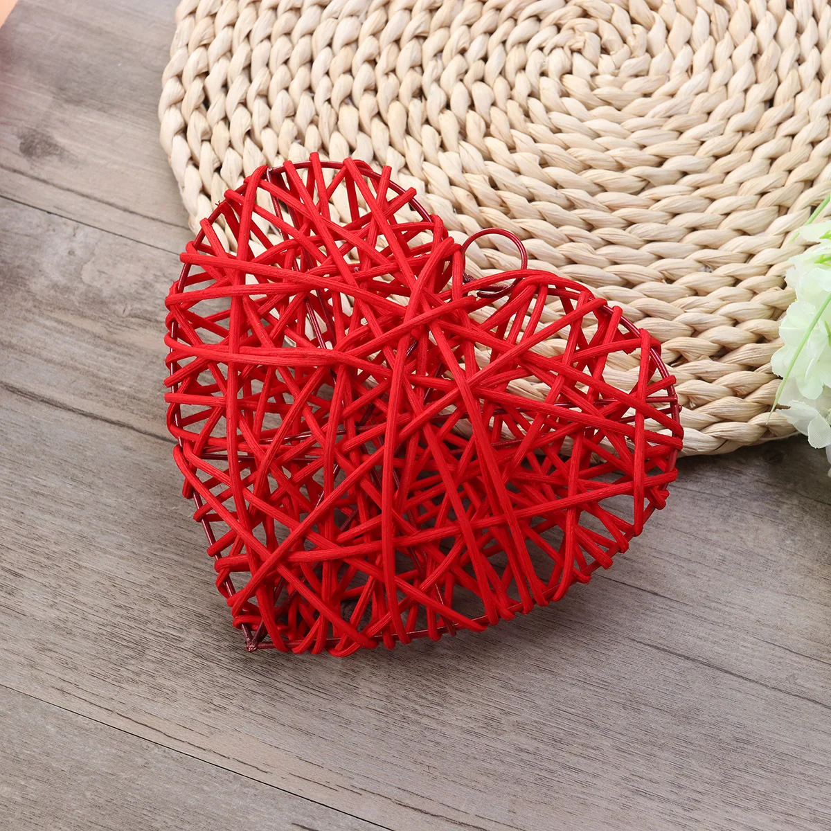 

Gatuida Front Door Garland Nativity Rattan Wreath Valentine Heart Craft Home Decor Wicker Wooden Household 15cm