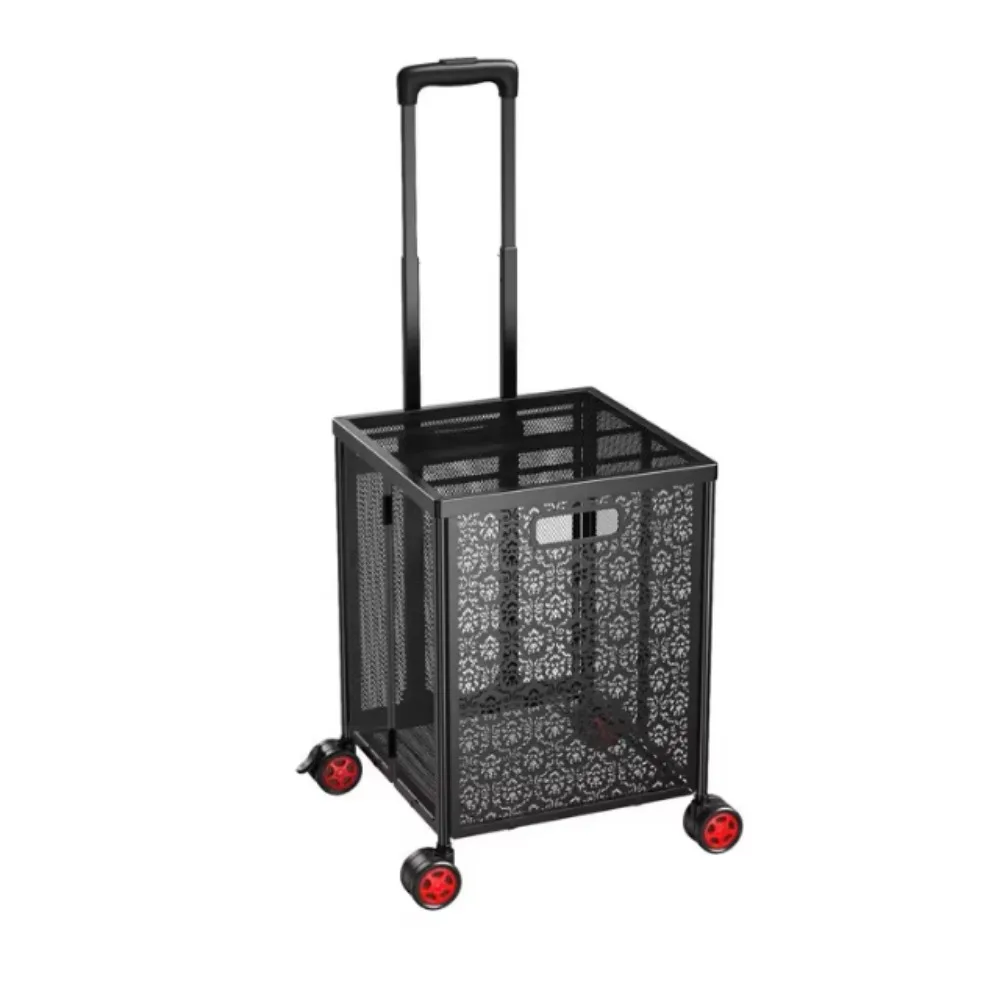 Shopping Grocery Laundry and Stair Climbing Cart Rolling Laundry Cart Carbon Steel Foldable Shopping Trolley