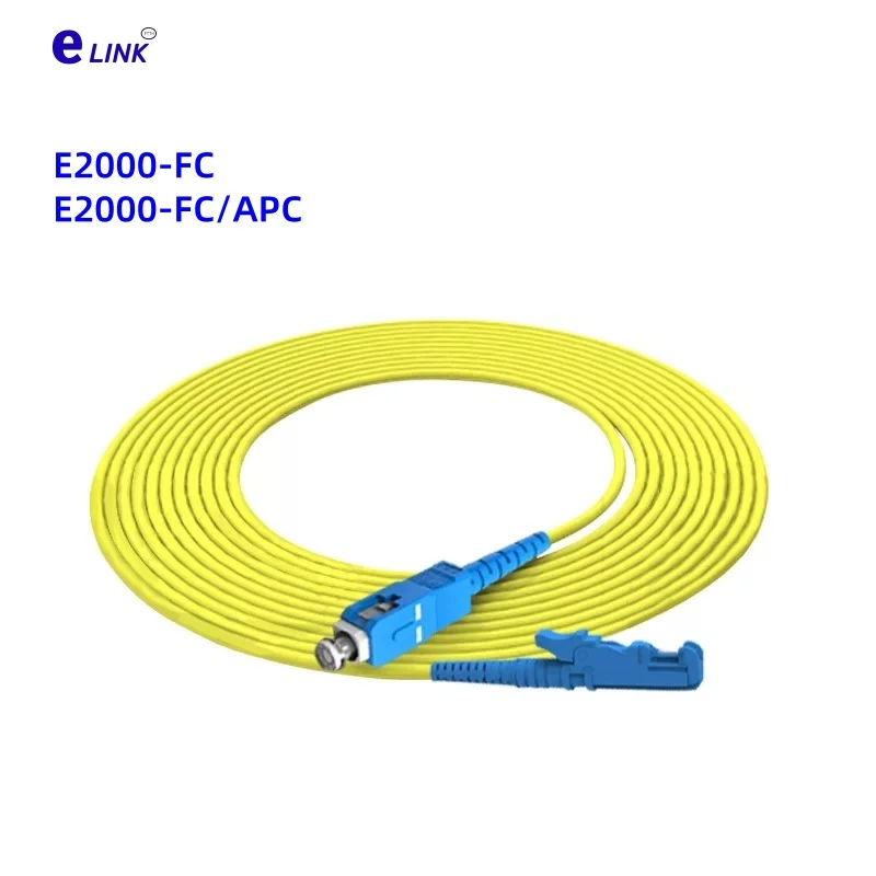 

оптоволоконный патч-корд E2000-SC SC/APC Simplex одномодовый 1 м 3 м 5 м 7 м 10 м 9/125 м оптоволоконная перемычка E2000/UPC-SC/APC E2K elink