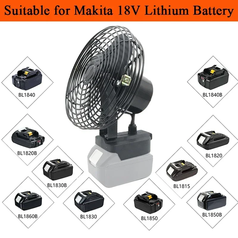 

Power Tool Parts 6 Inch Floor Electric Fan Outdoor Camping Desktop Fan For Makita For Dayi A3 For Quanyou 18V 20V Li-ion Battery
