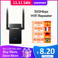 300Mbps Wifi Repeater Extender 802.11b/g/n Comfast Long Range Repetidor De Sinal Wifi Amplificador 2 Antena Route Signal Booster