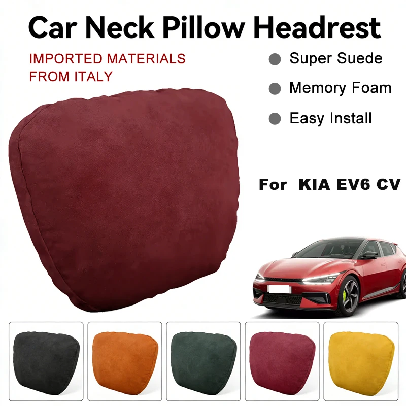 

Italy Suede Car Neck Rest Pillow For KIA EV6 CV Seat Head Neck Support Cushion Auto Interior Accessories