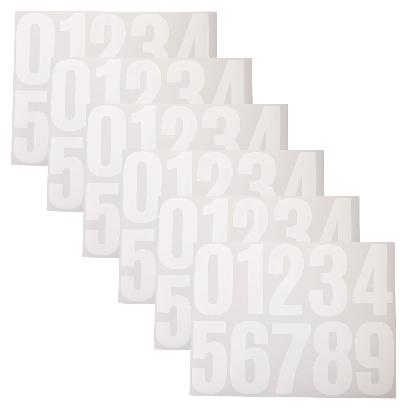 6pcs 4-Inch Digital Stickers Large Adhesive Waterproof Number Stickers for Mailbox Trash Can Address Board Outdoor Files Folder