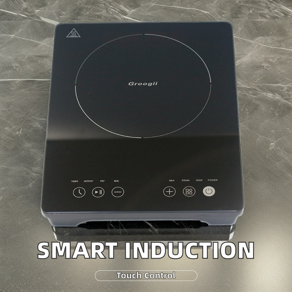 Mini Smart Portable Induction Stove Plate Cooker Electric Touch Screen for Household Use Made of Durable Plastic