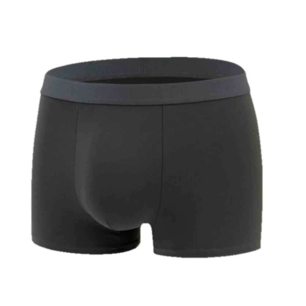4 Buah Celana Boxer Pria Warna Solid Bersirkulasi XL-4XL Celana Dalam Pria Mulus Celana Pendek Selangkangan Katun Pinggang Tengah Hadiah Celana Dalam