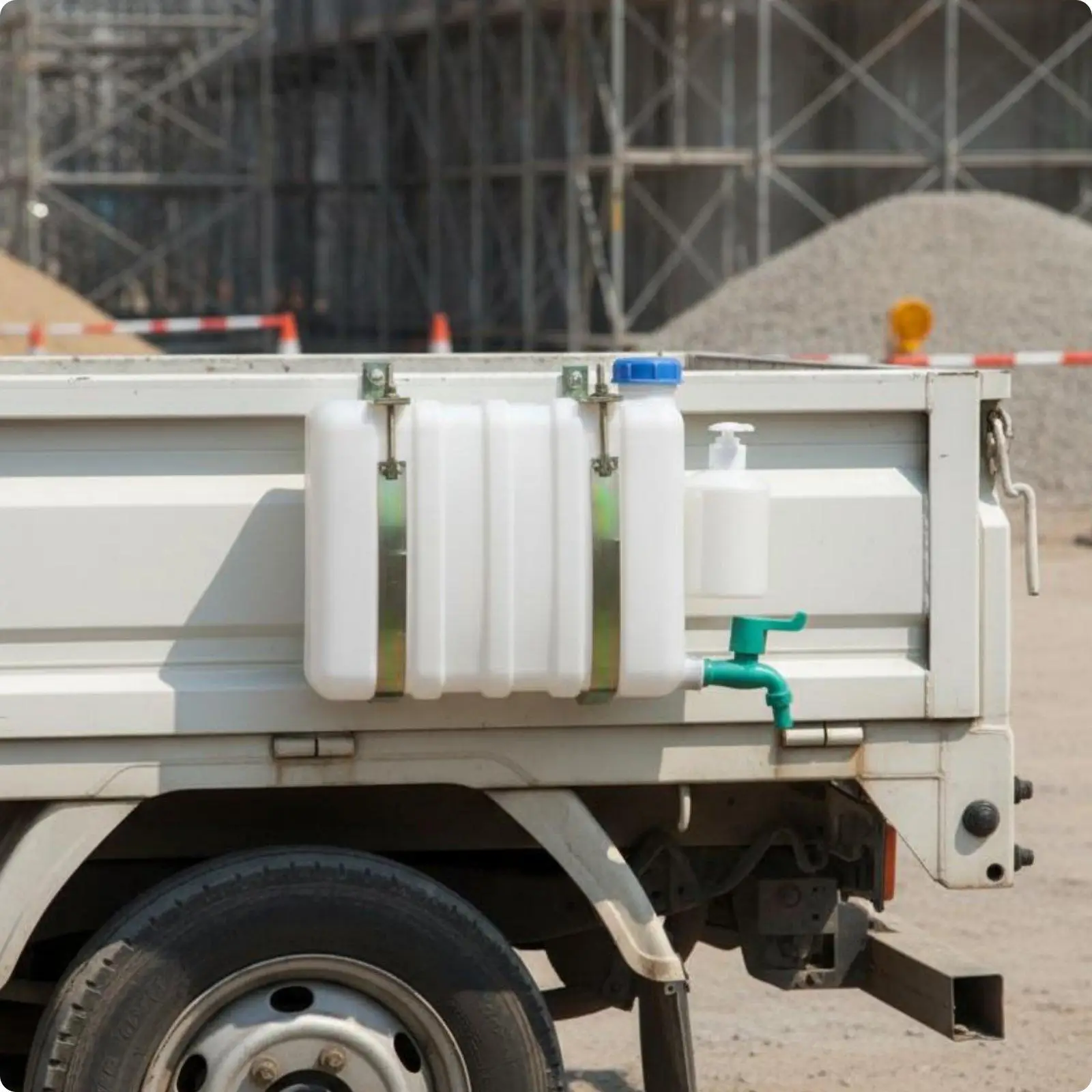 Large Capacity Vehicle Wash Bucket Secure Fit Water Tank with Spout for Trucks and Worksite Cleanup