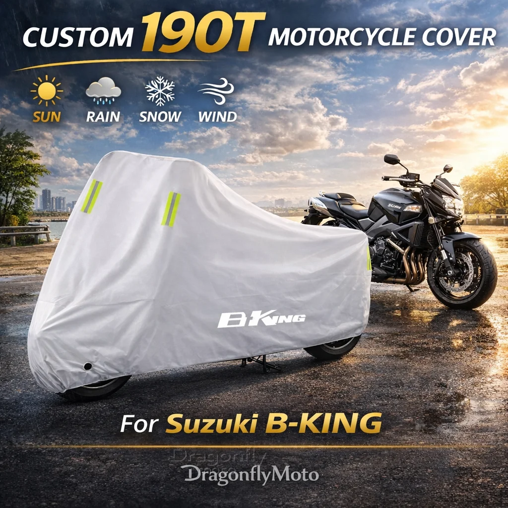 

Чехол для мотоцикла Suzuki B-KING 1300 Bking 1340 Bking1300, серебристый, водонепроницаемый, защита от УФ-лучей, дождя, пыли, солнца, для улицы и дома