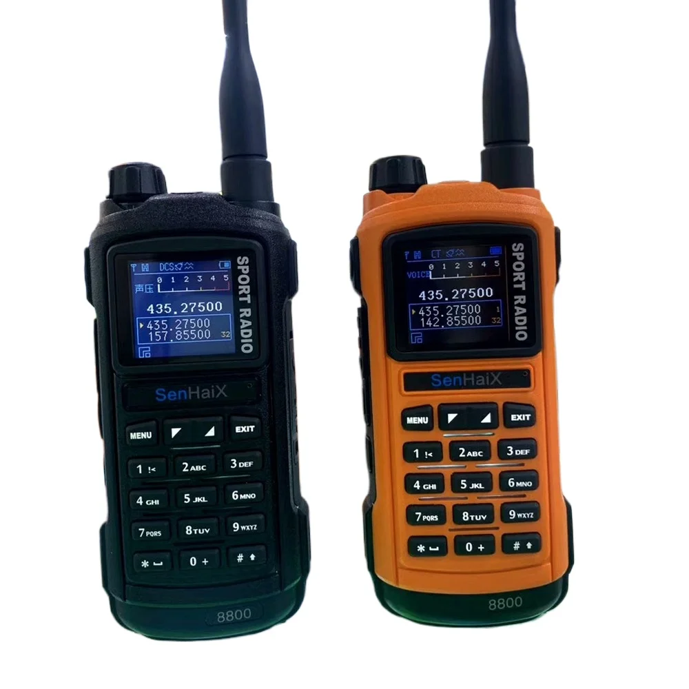 Senahix GP8800 Walkie Talkie Bluetooth APP Program Waterproof TPU Power Flashlight USB C AM Band HAM Radio Communication