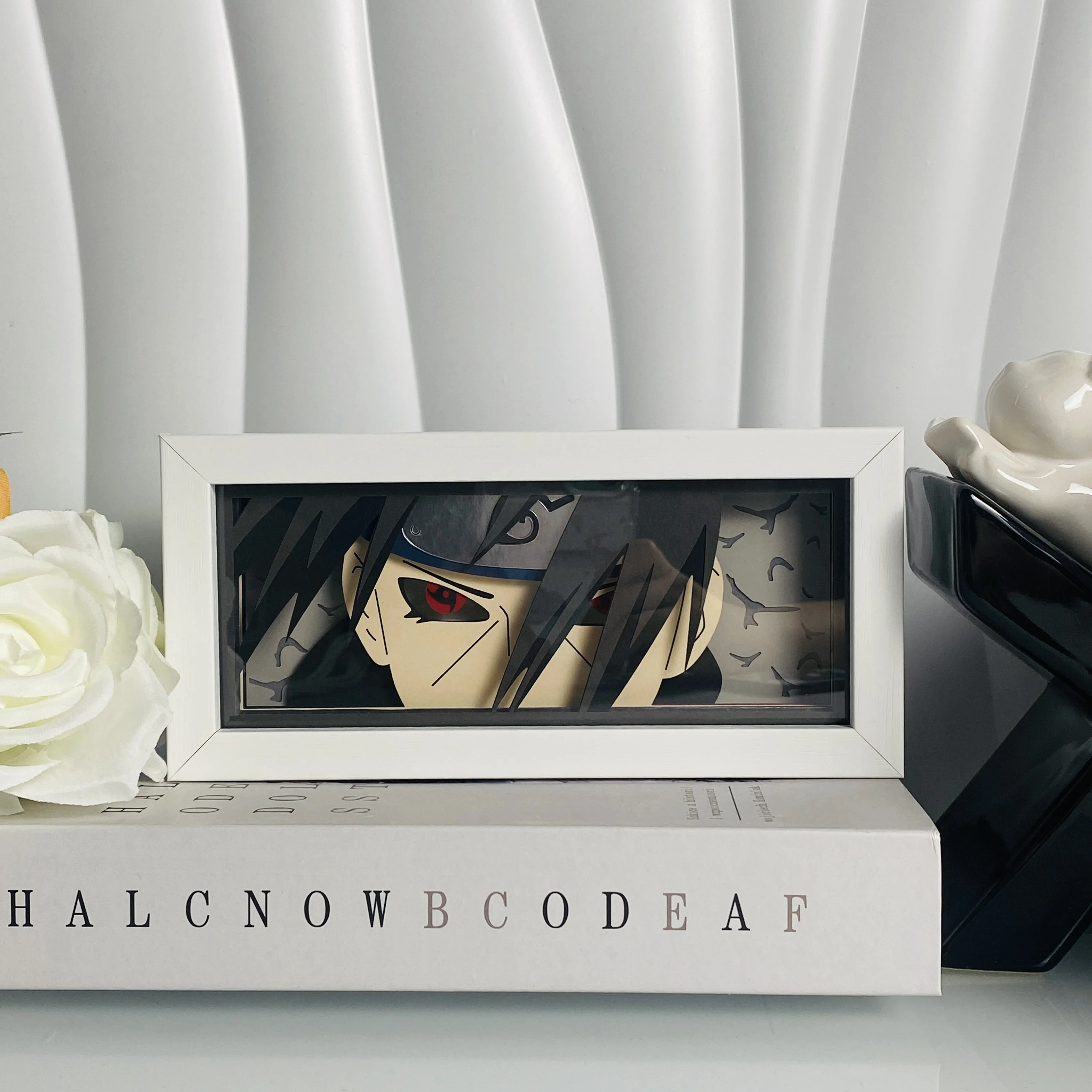 Anime Light Box Led Strip Lights Anime Eyes Shadow Box Picture Frame 3D Paper Carving Usb Table Lamp Mood Light Room Decor Gift