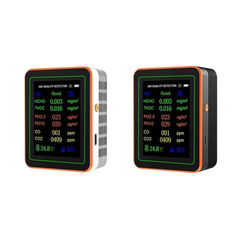 10 In 1 Air Quality Monitor AQI HCHO TVOC PM2.5 PM10 CO CO2 Temperature&Humidity Tester Carbon Dioxide Detector