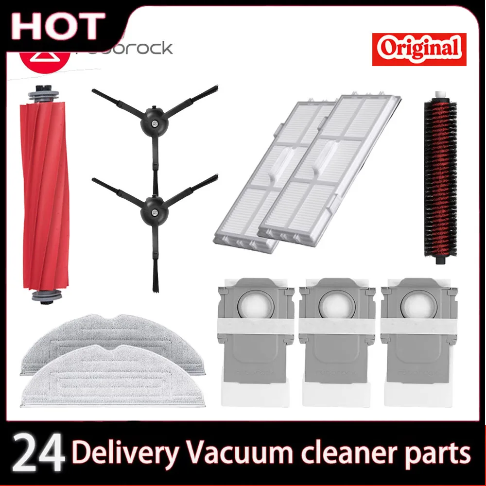 

Original Roborock S7 MaxV Spare Parts Filter Side/Main Brush Mop Cloth Dust Bag S7maxv Ultra Robot Vacuum Cleaner Accessory
