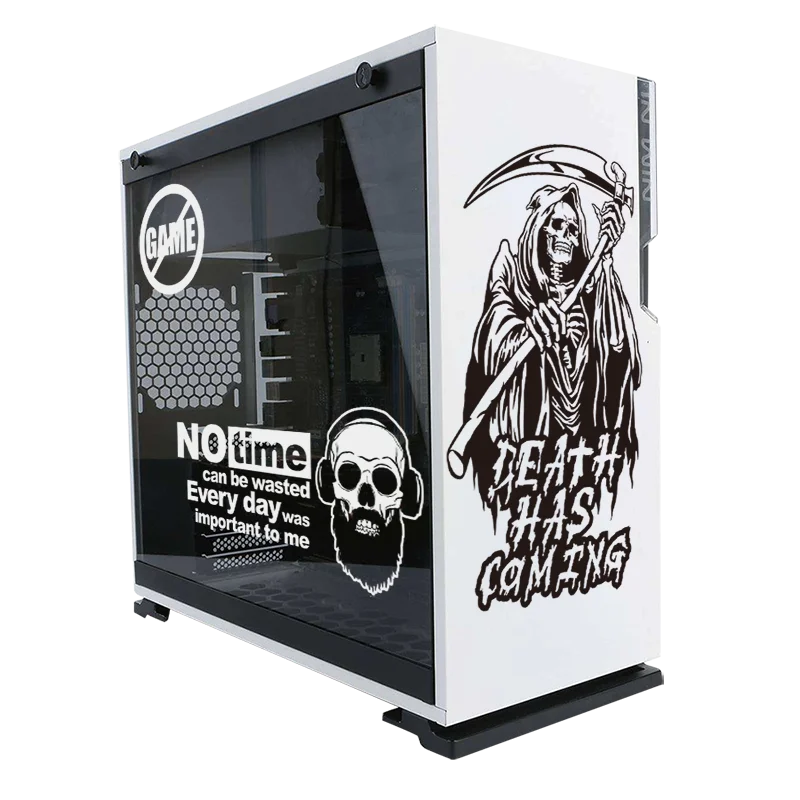 Death Coming Vinyl Stickers for PC Case,Excitation Inspirational Decor Decals for Atx Computer Chassis Skin,Waterproof