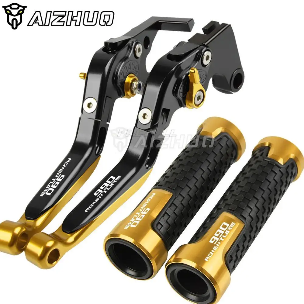 FOR 990AdventuRe 2009 990 AdventuRe Motorcycle Adjustable Brake Clutch Levers Handlebar grips ends Motor Accessries Parts