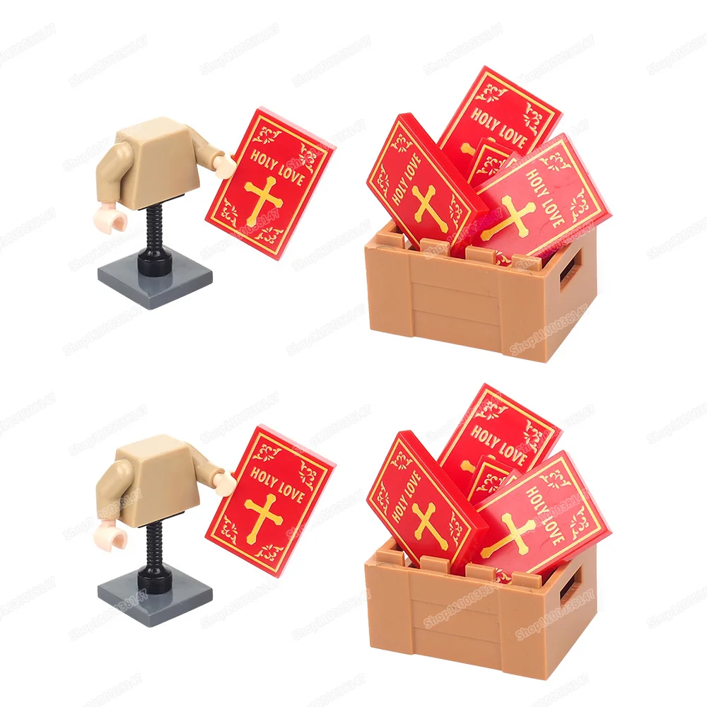 HOLY LOVE Words Cross Pattern 26603 Printed Building Block MOC figures Wedding Equipment Matching Model Parts Children Gift Toys