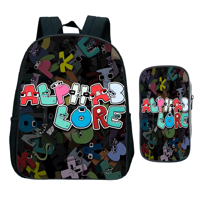 Lightweight Alphabet Lore Print Cartoon School Bag for Boys Girls High Quality Kindergarten Bag for Preschool Kids Mini Bookbag