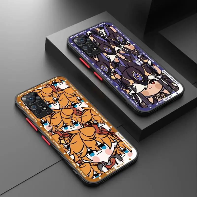 Cute Tartaglia Childe Cyno phone cases for Redmi Note 12S 11 case K40 8 10S 11Pro 10 13 8T 9 11S 10 Lite 12 Luxury Cover funda