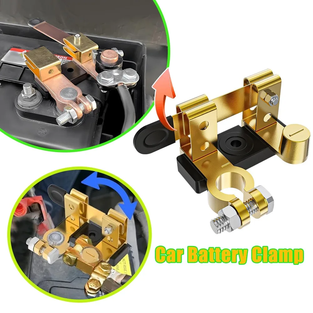 Pure Copper Car Battery Disconnect Switch Anti Leakage Knife Switch Leak Proof Brass Master Switch for Positive Negative Cut Off