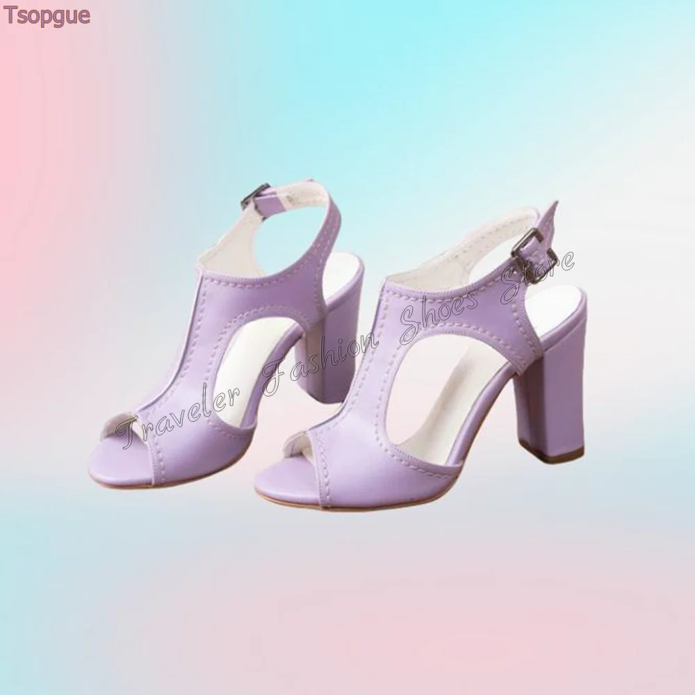 الأرجواني اللمحة تو قطع الصنادل كعب عالي مكتنز ماتي جلدية أحذية عالية الكعب للنساء الكعوب 2025 جديد Zapatos Para Mujere