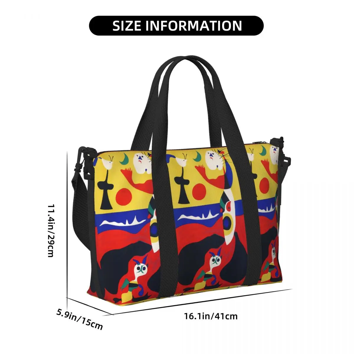 حقيبة سفر للشاطئ من Joan Miro ذات سعة كبيرة لحقائب اليد لصالة الألعاب الرياضية واليوجا للنساء وحقيبة كتف واق من المطر للتسوق