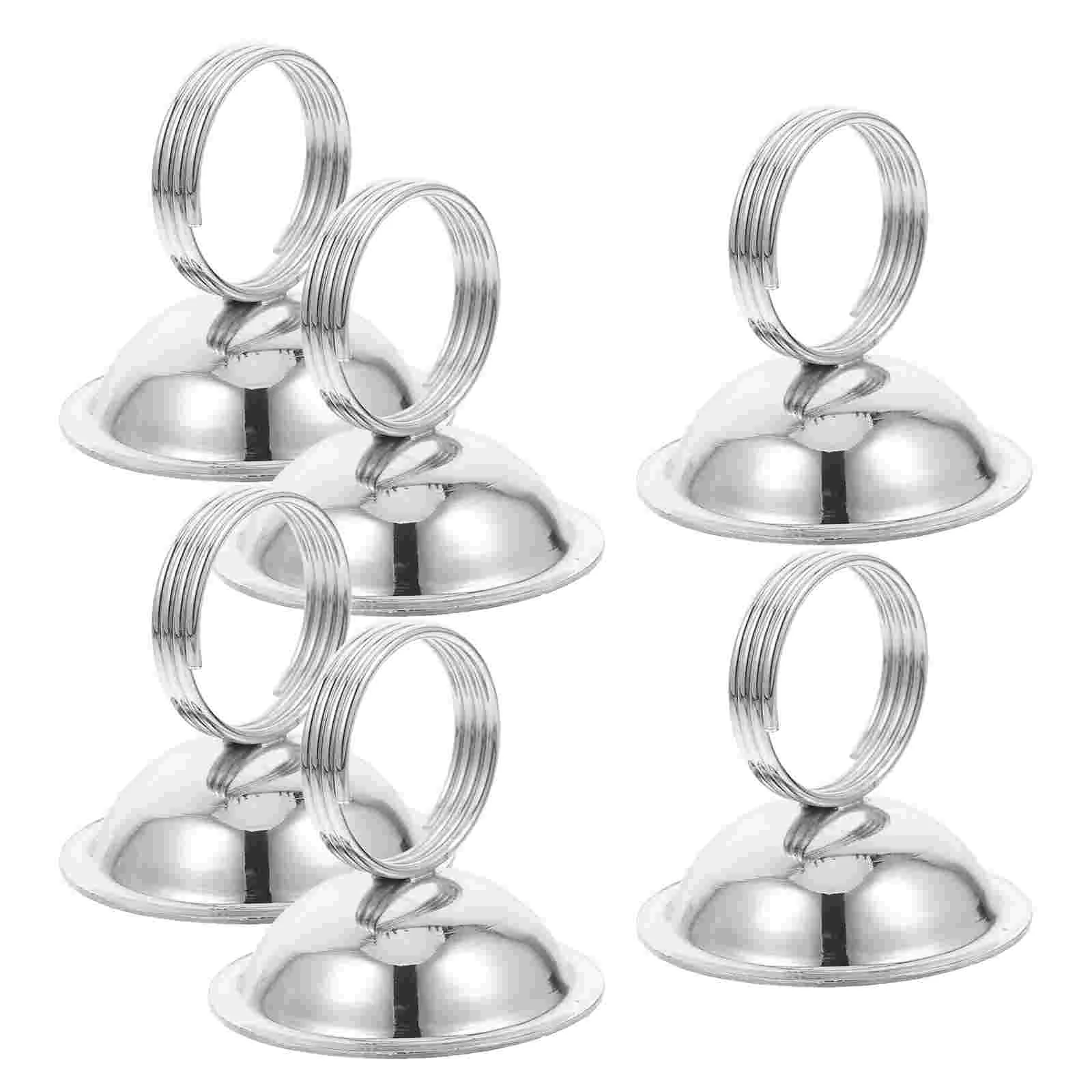 

6 Pcs Vertical Number Plate Clip Graduation Photo Table Toppers Memorandum Holders Iron Card Banquet Food Signs Stand