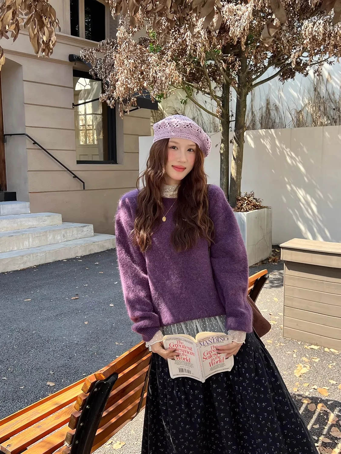 

Loose Fit Women's Knitwear Bear Thiened Hooded Sweater Soft Warm Autumn Winter Woolen Long Sve round Ne Single Piece