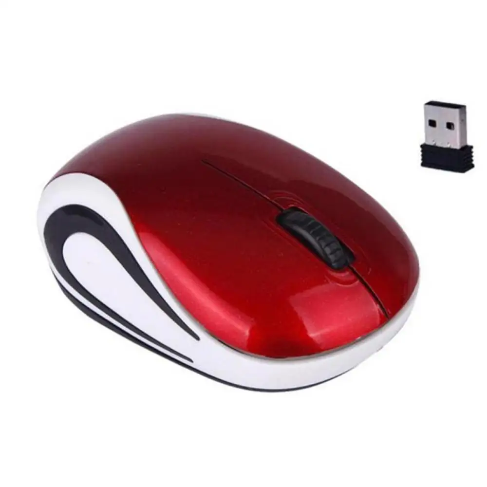 Chuột Không Dây Mini Máy Tính Chơi Game Di Động Nhỏ Mause Quang Học 1600DPI USB Ergonomic USB Chuột Cho Máy Tính Laptop Tặng