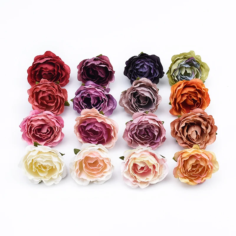 Künstliche Blume, mehrfarbig, Rose, gefälschte Heimdekoration, Zubehör, Pralinenschachtel, Scrapbooking, Festival, Brosche, Hochzeit, Kranz, Geschenke