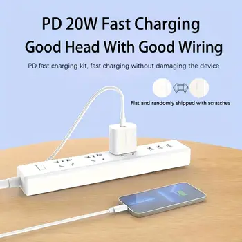 套 20W 快速充電器,適用於 iPhone 15 和 iPad - 便攜式旅行 USB-C 轉接器,帶 3.3 英尺線纜和美規插頭 8 最佳銷售 蘋果充電器適配器 - №5