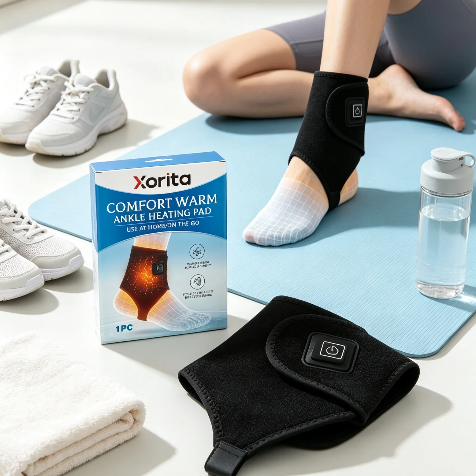 Xorita Ankle Heating Pad Comfort Hot Compress Warmth Relieves Cold Discomfort Elastic Adjustable Stretch Strap Home Ankle Warmer