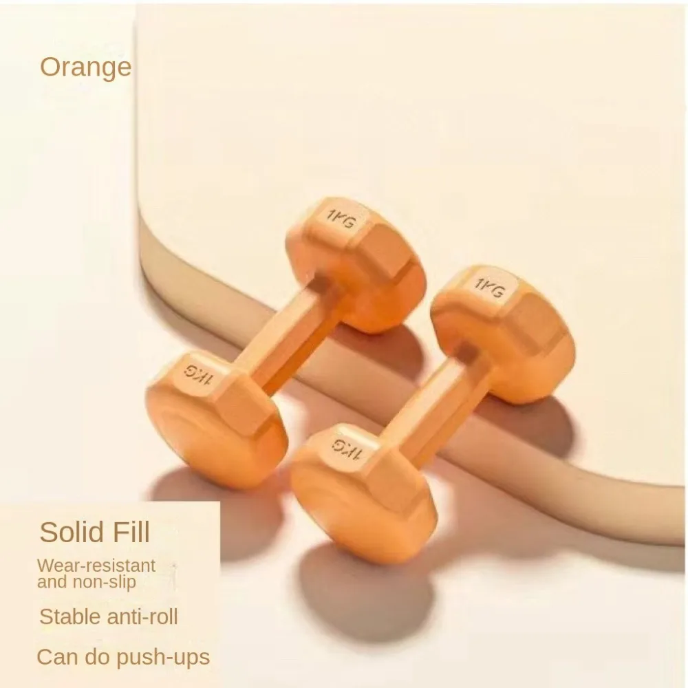 عالية الجودة 1 كجم مجموعة دمبل اللياقة البدنية البلاستيكية مقاوم للماء Kettlebell عدم الانزلاق المضادة لفة الدمبل الصغيرة المعدات المنزلية #5