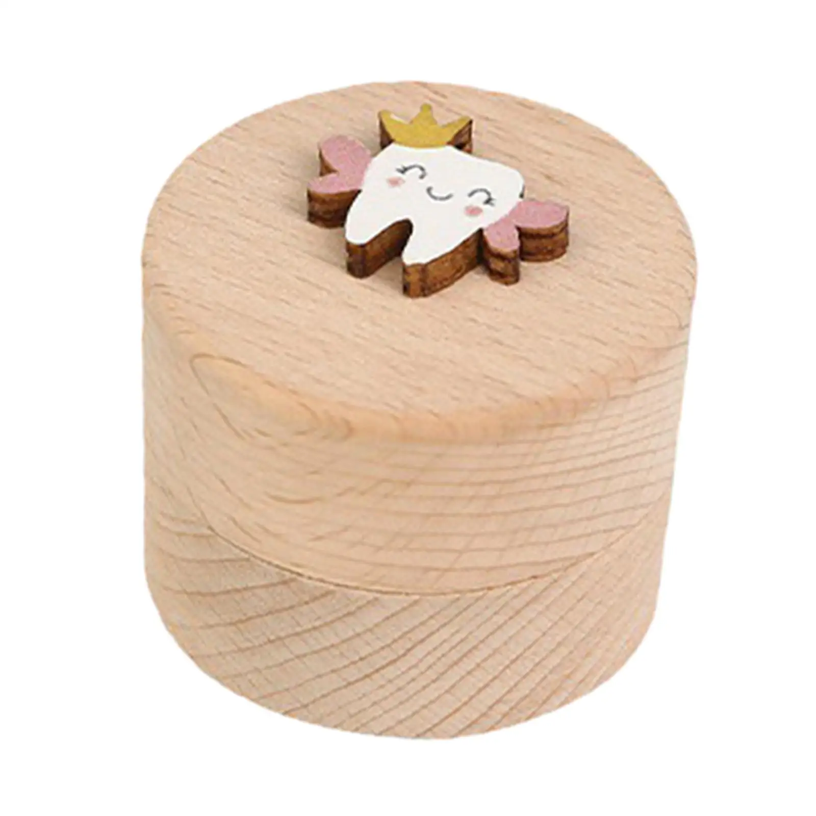 Baby Teeth Storage Organizer Wooden Tooth Fairy Keepsake Box Fetal Hair Collection Container for Children Memories Gift