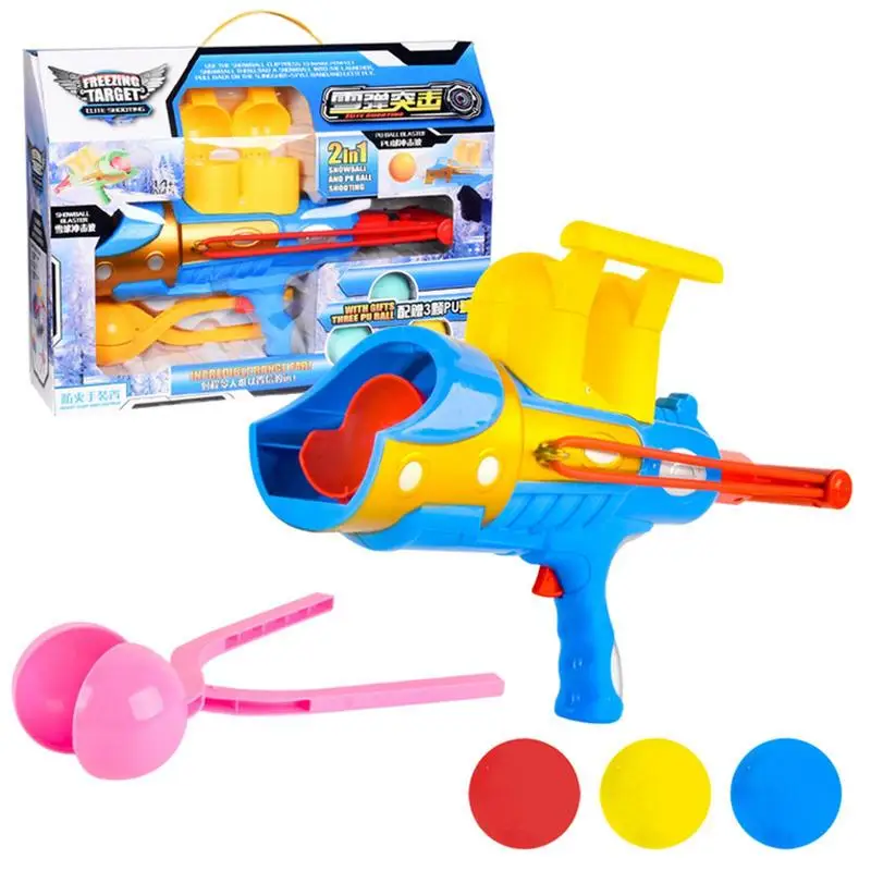 Outdoor Snow Ball Guns Winter SnowballBlaster Children Snow Play Toys Snow Ball Maker Tool Soft Ball Launcher Kid Toys