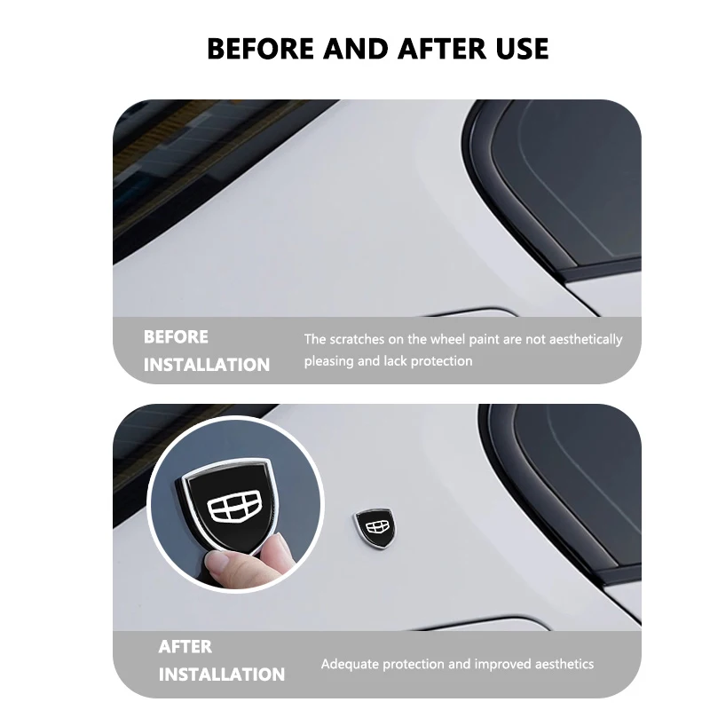 Car Logo Stickers Universal Auto 3D Metal Sticker Accessories For Geely Geometry C Tugella GC9 X7 GX3 CK GC6 LC EC8 CK2 CK3 view 2