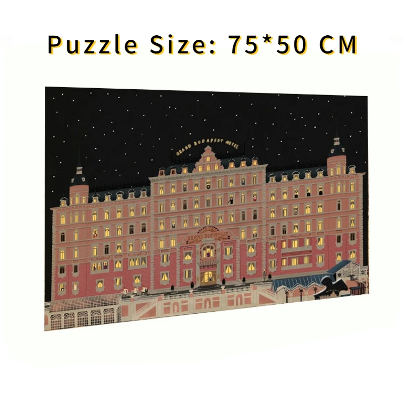 Adult Jigsaw Puzzle 1000 Pieces Budapest Hotel at Night 70*50cm Stress Relief Entertainment Toys Paper Puzzles Christmas Gift