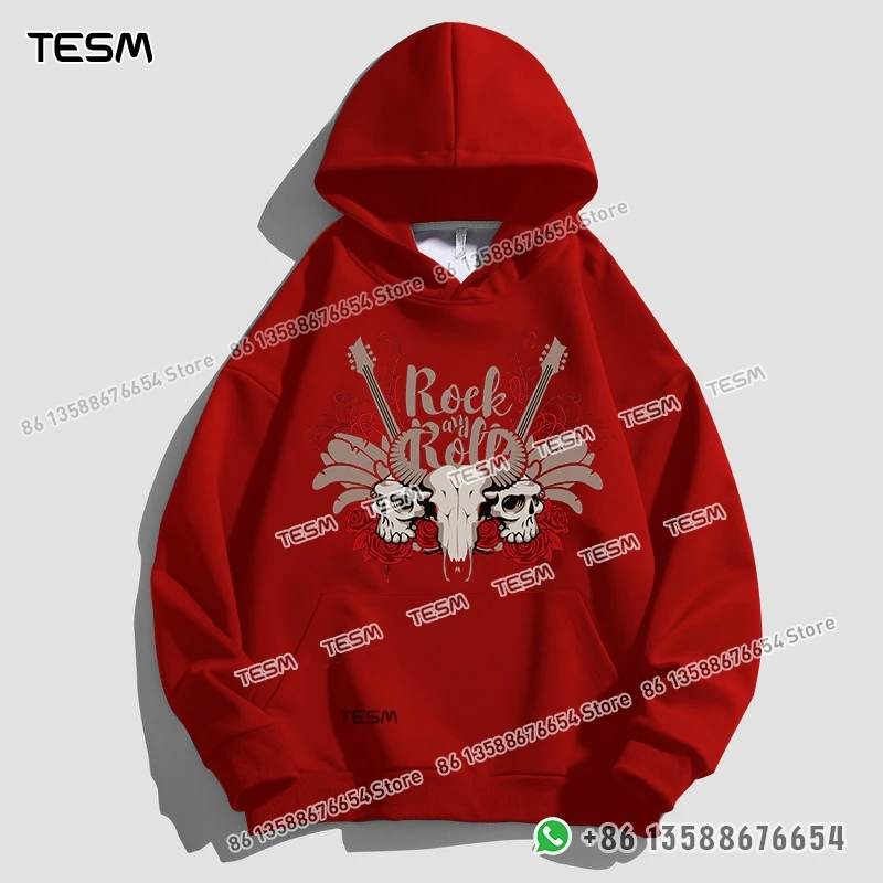 

TESM Men Women Hoodie Patterns In Rock Style Trendy Sweatshirt Parent-child Sports Top Party Pullover Long - Sleeves