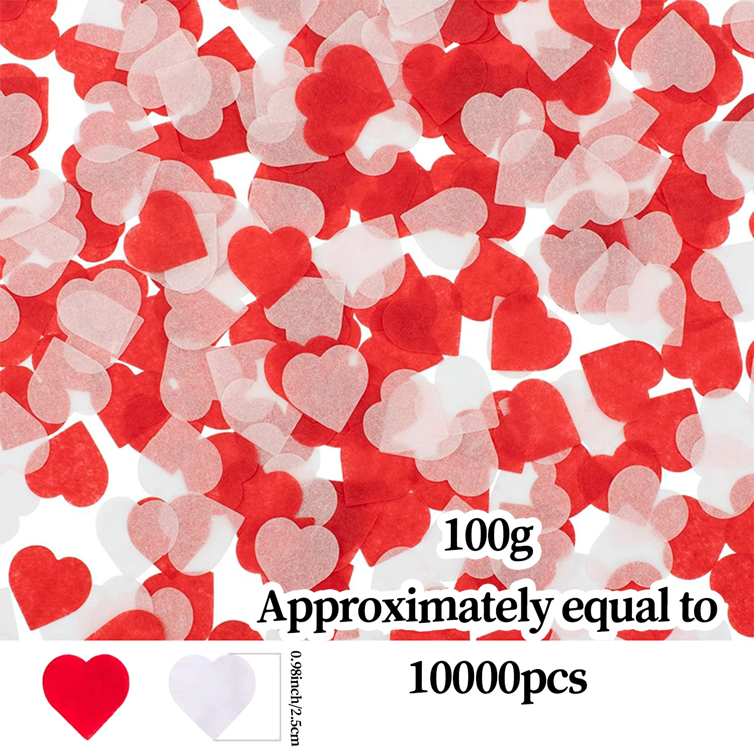 2500-teiliges herzförmiges Herzpapier, Tischdekoration zum Valentinstag, handgehaltenes Wurfkonfetti für Hochzeiten, Ballonfüllung – Detail 9