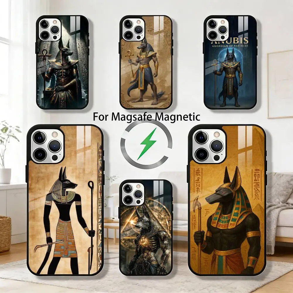 

A-Ancient Egyptian God Anubis Phone Case For iPhone 17,16,15,14,13,12,Plus,Pro,Max for Magsafe Magnetic Wireless Charging