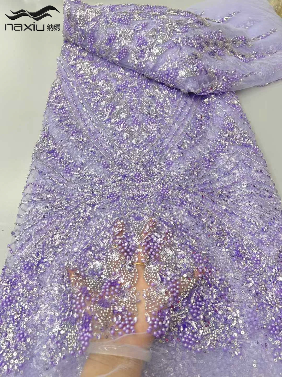 

Madison African Embroidery Beaded Lace Tulle Fabric 2026 French Sequin Lace Fabric for Women's Dresses Wedding Dresses