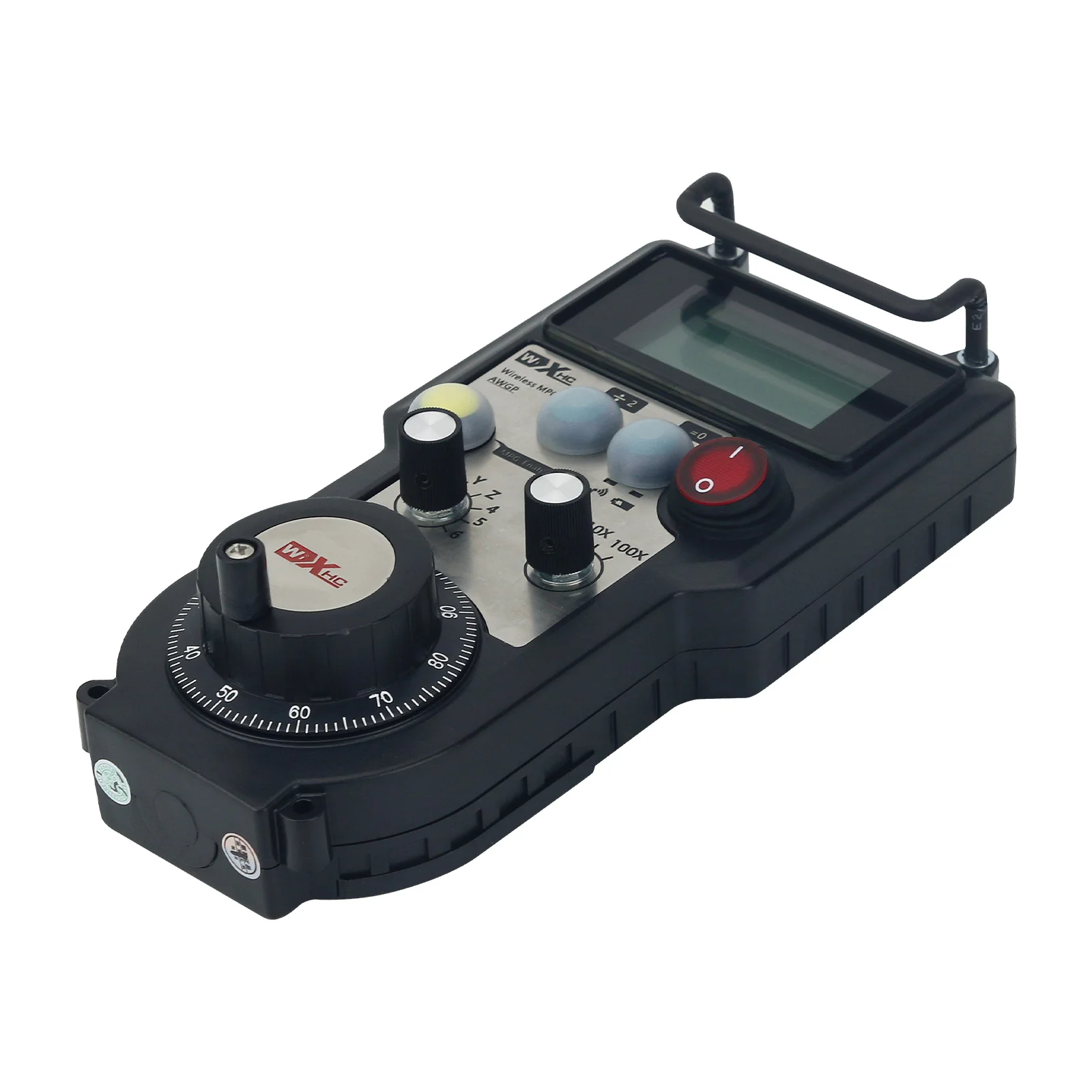AWPG 5-Axis CNC Wireless MPG Handwheel 25PPR Manual Pulse Generator with LED Screen for FANUC/Mitsubishi/Siemens/FAGOR