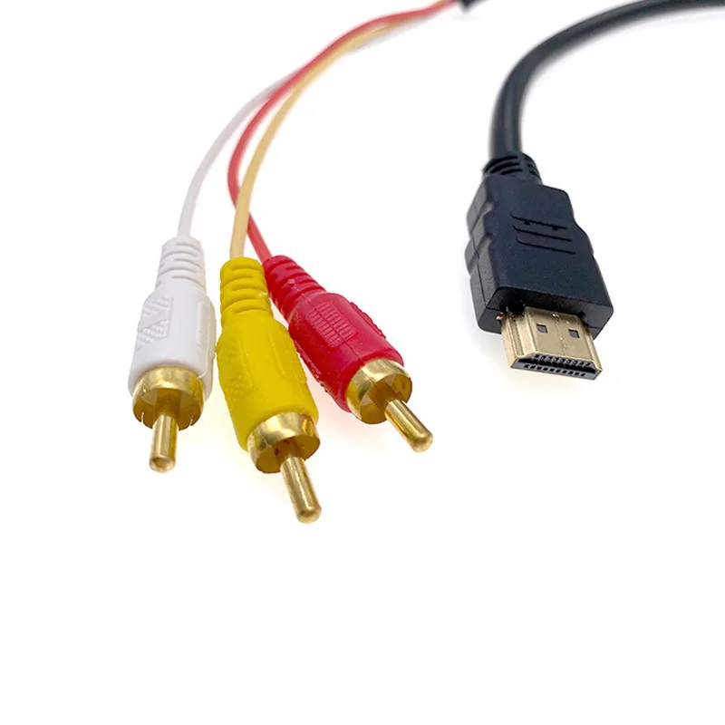 HDMI to 3RCA set-top box adapter cable wiring, high-definition HDMI to Three Lotus video connection cable, 1.5 meters