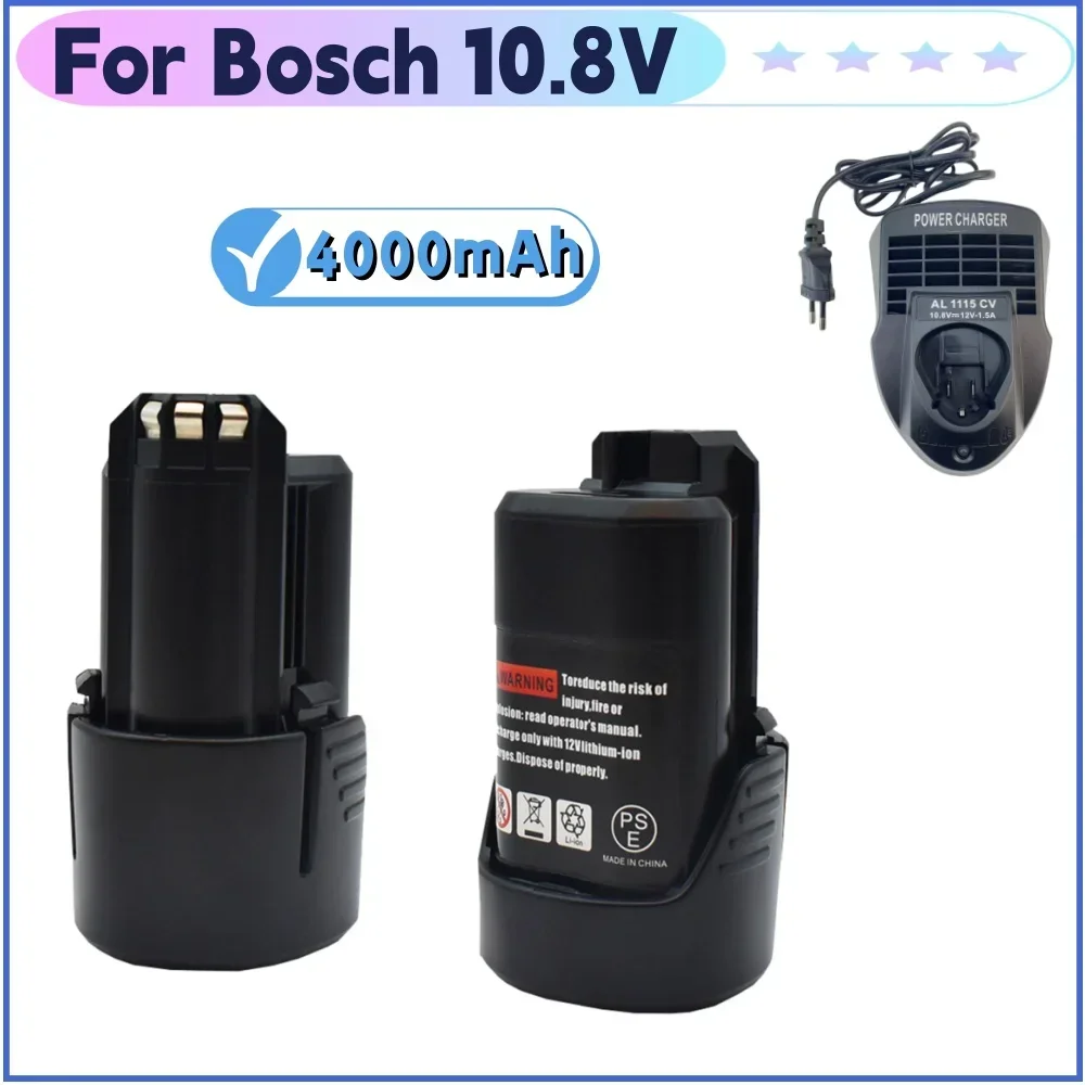 Brand New 10.8V 4000mAh Li-ion Rechargeable Power Tool Battery For BOSCH Cordless Electric Screwdriver BAT411 BAT412 BAT412A