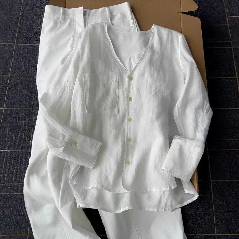 

Ранняя осень, повседневный свободный комплект, белый изящный комплект для похудения с мясным покрытием, уникальная специальная мода Clete Bland