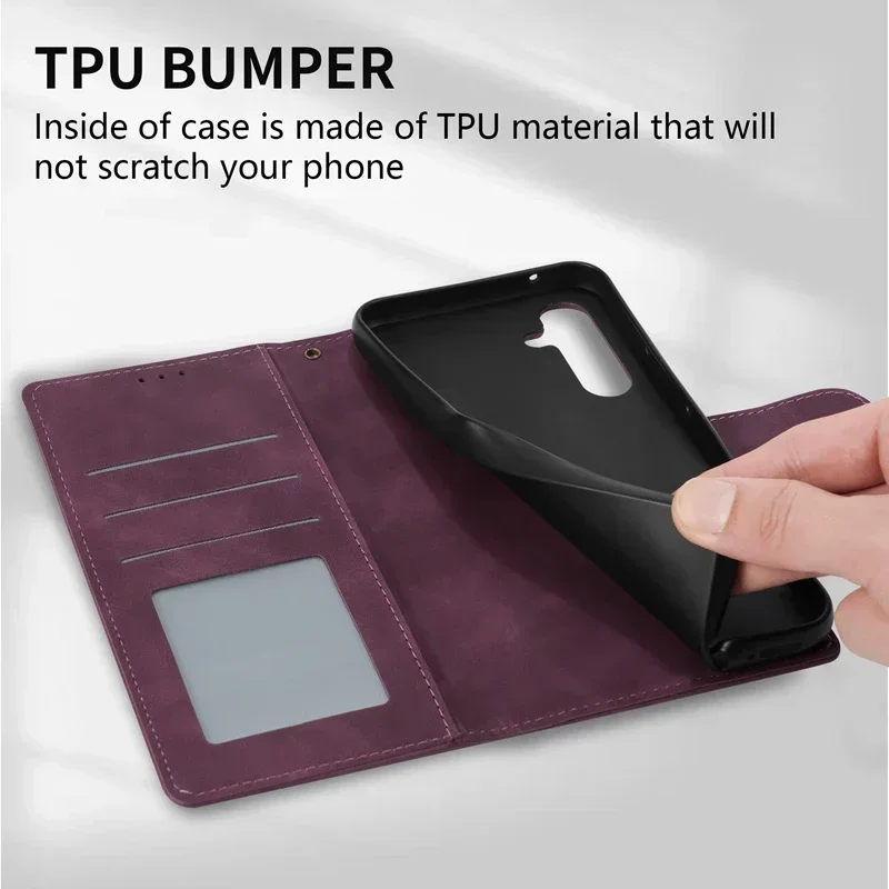 Wallet Magnetic Flip Leather Case For Samsung Galaxy A05s A06 A07 A13 A14 A15 A16 A17 A26 A34 A35 A36 A51 A52 A53 A54 A55 A56