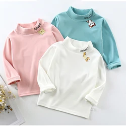 Fall 2 4 6 8 10 Year Cozy Girls Clothes Year Blouse Shirts Fashion Kids Trumpet Sleeve Pink Clothes Top Long Sleeve white Tops
