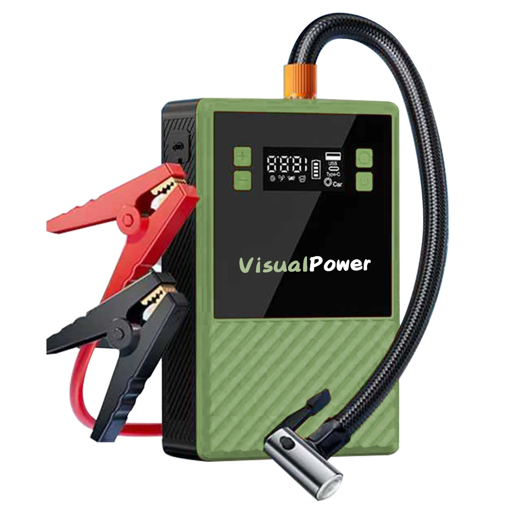 4000A Car Jump Starter With Air Compressor Portable Jump Starter Battery Booster with Air Pump Jump Starter with Tire Inflator