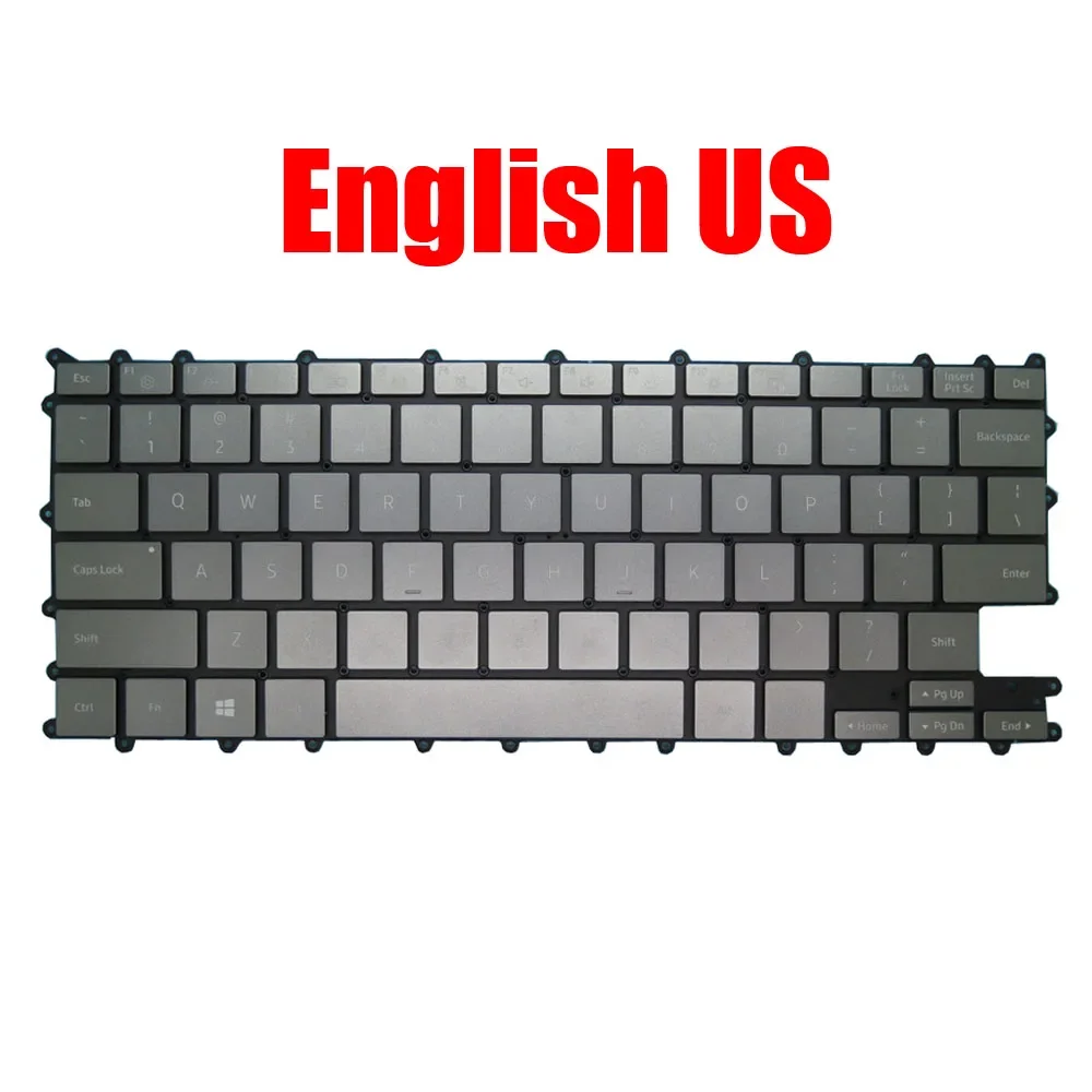 Laptop Keyboard For Samsung NP730QDA NP730QCJ 730QDA 730QCJ English US With Backlit Gray Silver Blue New