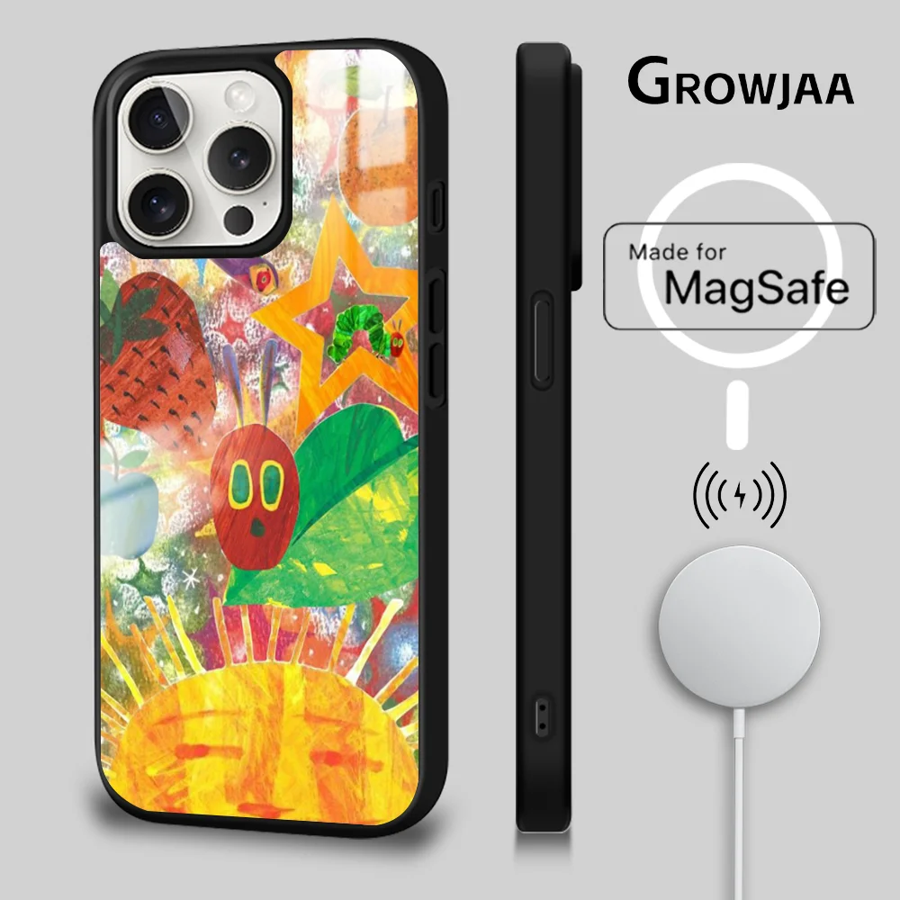 The Very Hungry Caterpillar Phone Case For iPhone 16 15 14 13 12 11 Pro Max Plus Mini Magsafe Mirror Wireless Magnetic Cover